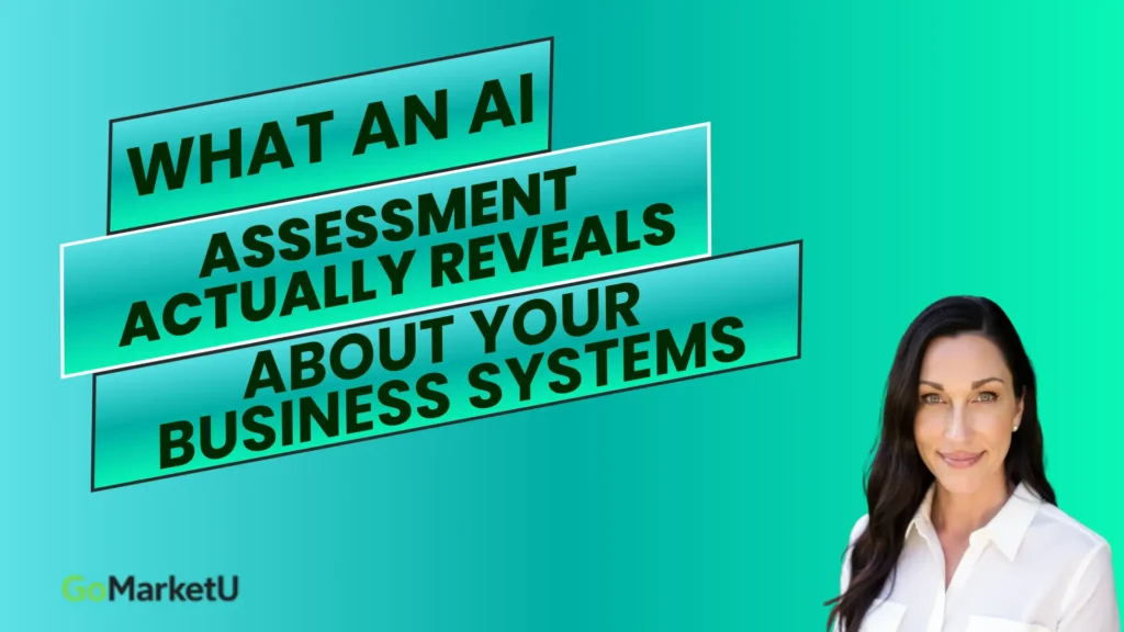Business owner reviewing AI assessment results to find automation gaps in their marketing systems